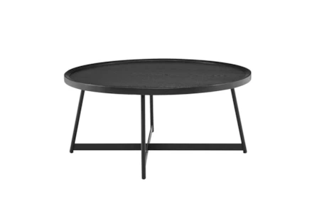 Weldon Small Black Round Table Living Spaces
