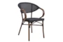Rochelle Black & Brown Indoor/Outdoor Stacking Arm Chair Set Of 2 - Detail