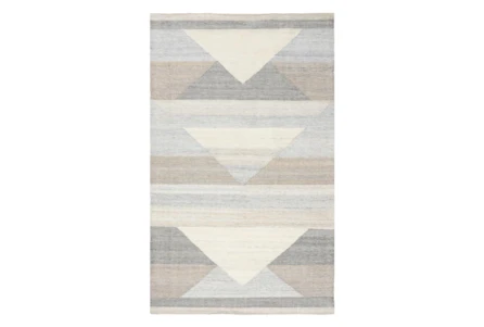 5'X8' Outdoor Rug- Gray Multi Abstract Geometric Pattern - Main