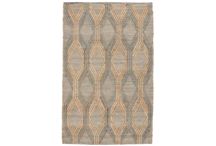 5'X8' Rug- Natural And Mineral Blue Exaggerated Geometric