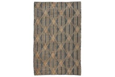 5'X8' Rug- Charcoal Blue Woven