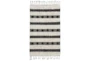 5'X8' Rug- Black And Ivory Shag With Braided Tassels - Signature