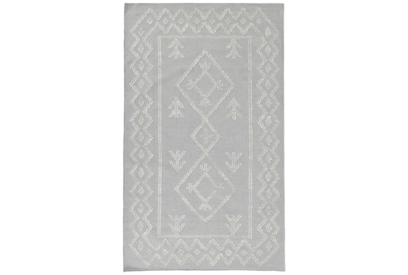 2'X3' Rug- Tribal Gray And Ivory With Border - 360