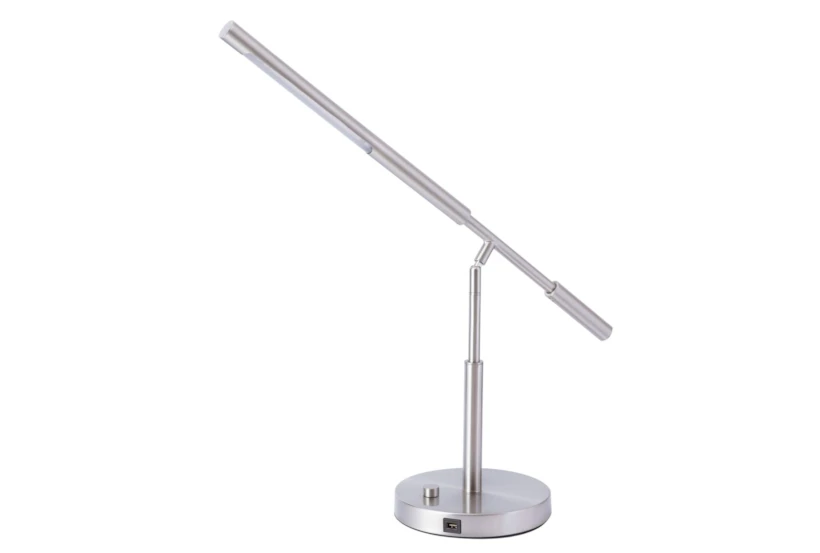 27.5 Silver Desk Lamp With USB - 360