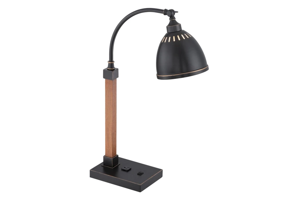 25.5 Inch Industrial Task Lamp With Outlet