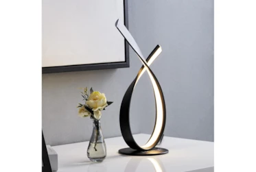 16.5 Inch Black Led Accent Table Lamp