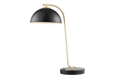 22 Inch Gold/Black Desk Lamp With USB