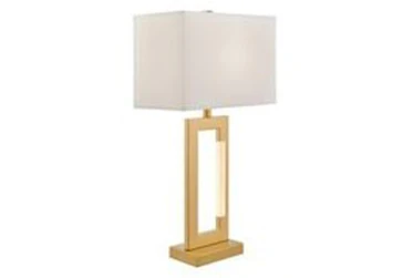16 Inch Gold Table Lamp With Led Night Light