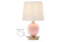 16.5 Inch Pink Glass Table Lamp Set Of 2 - Detail