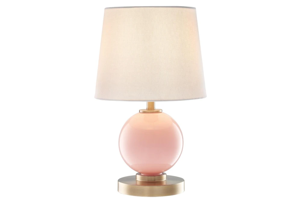 16.5 Inch Pink Glass Table Lamp Set Of 2