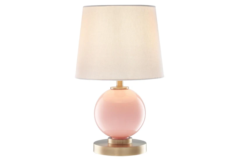 16.5 Inch Pink Glass Table Lamp Set Of 2 - 360