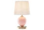 16.5 Inch Pink Glass Table Lamp Set Of 2 - Signature