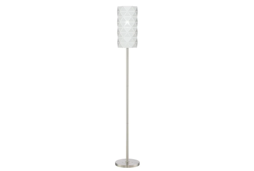 63 Inch White Metal Cut Shade Floor Lamp - 360