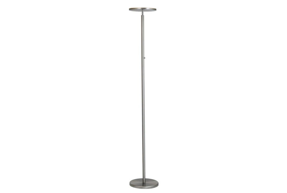 72 Inch Brushed Nickel Metal Adjustable Dimmable Led Torchiere Floor Lamp