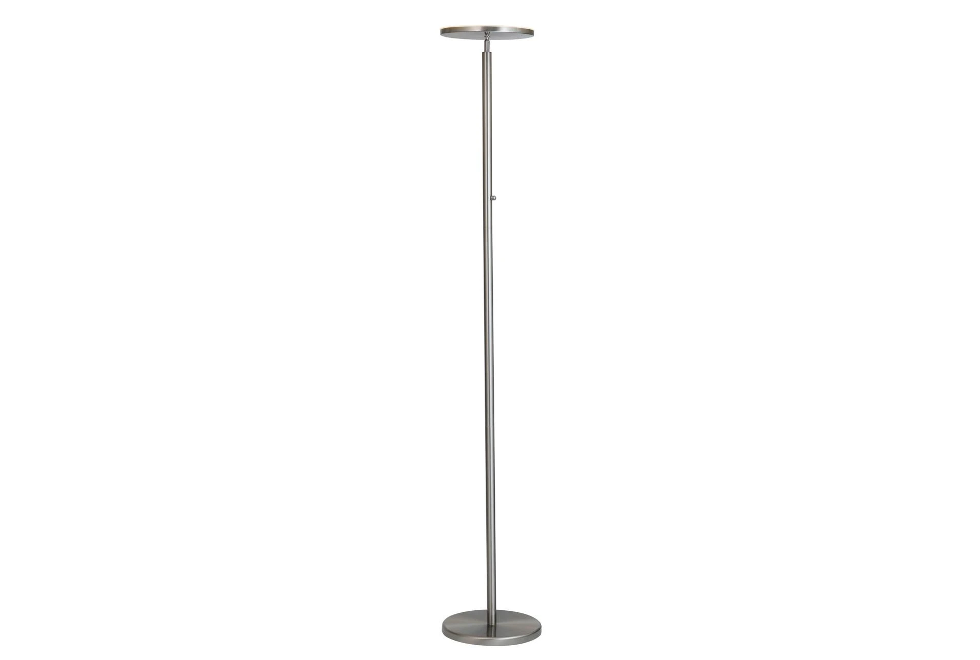 72 Inch Brushed Nickel Metal Adjustable Dimmable Led Torchiere Floor Lamp |  Living Spaces