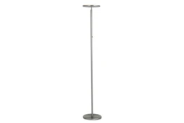 72 Inch Brushed Nickel Metal Adjustable Dimmable Led Torchiere Floor Lamp
