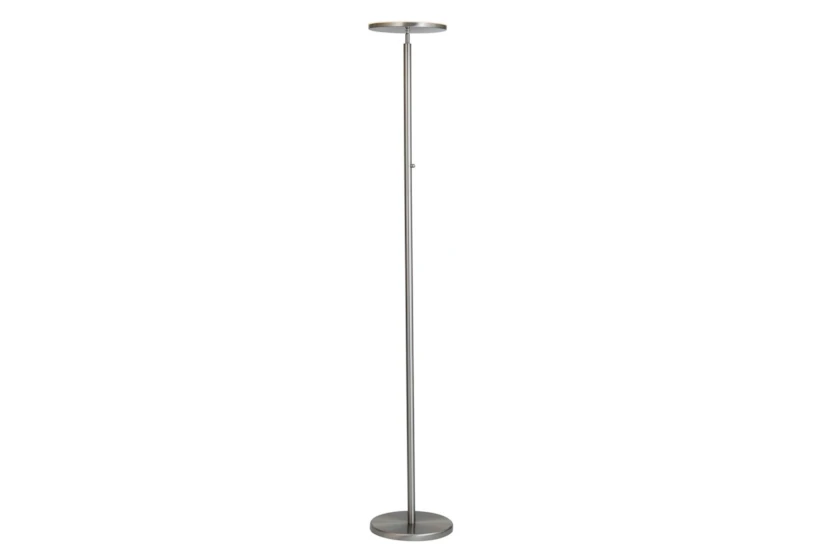 72 Inch Brushed Nickel Metal Adjustable Dimmable Led Torchiere Floor Lamp - 360