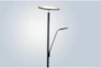 72 Inch Black Metal Adjustable Dimmable Led Torchiere Floor Lamp With Gooseneck Task Reading Lamp - Detail