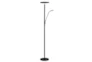 72 Inch Black Metal Adjustable Dimmable Led Torchiere Floor Lamp With Gooseneck Task Reading Lamp - Signature