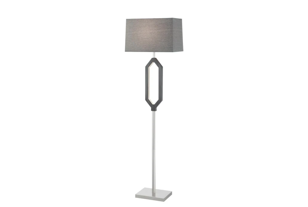 64 Inch Charcoal Grey Floor Lamp With Led Night Light