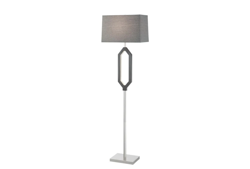 64 Inch Charcoal Grey Floor Lamp With Led Night Light - 360