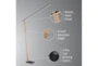 77 Inch Led Wood/ Black Adjustable Height Floor Lamp - Detail