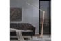 77 Inch Led Wood/ Black Adjustable Height Floor Lamp - Room