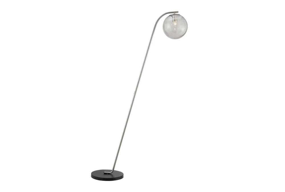 61 Inch Brushed Nickel/Smoke Glass Shade Novelty Floor Lamp