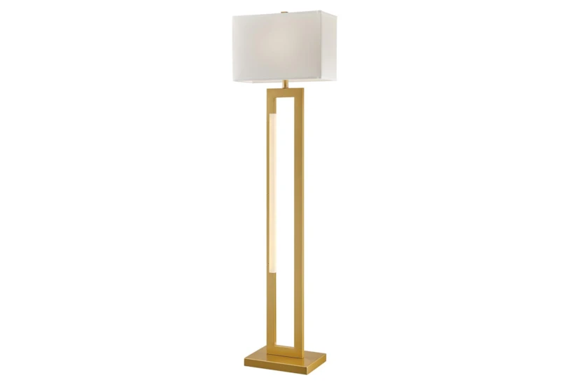 61 Inch Gold Floor Lamp With Led Night Light - 360