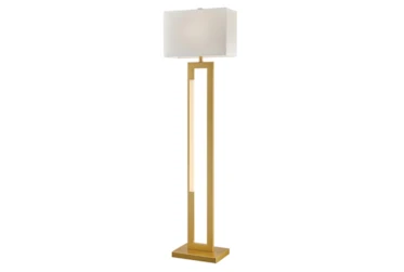 61 Inch Gold Floor Lamp With Led Night Light