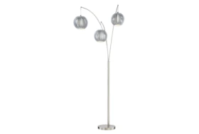 91 Inch 3-Lite Arc Lamp With Grey Shade
