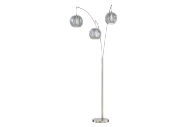 91 Inch 3-Lite Arc Lamp With Grey Shade