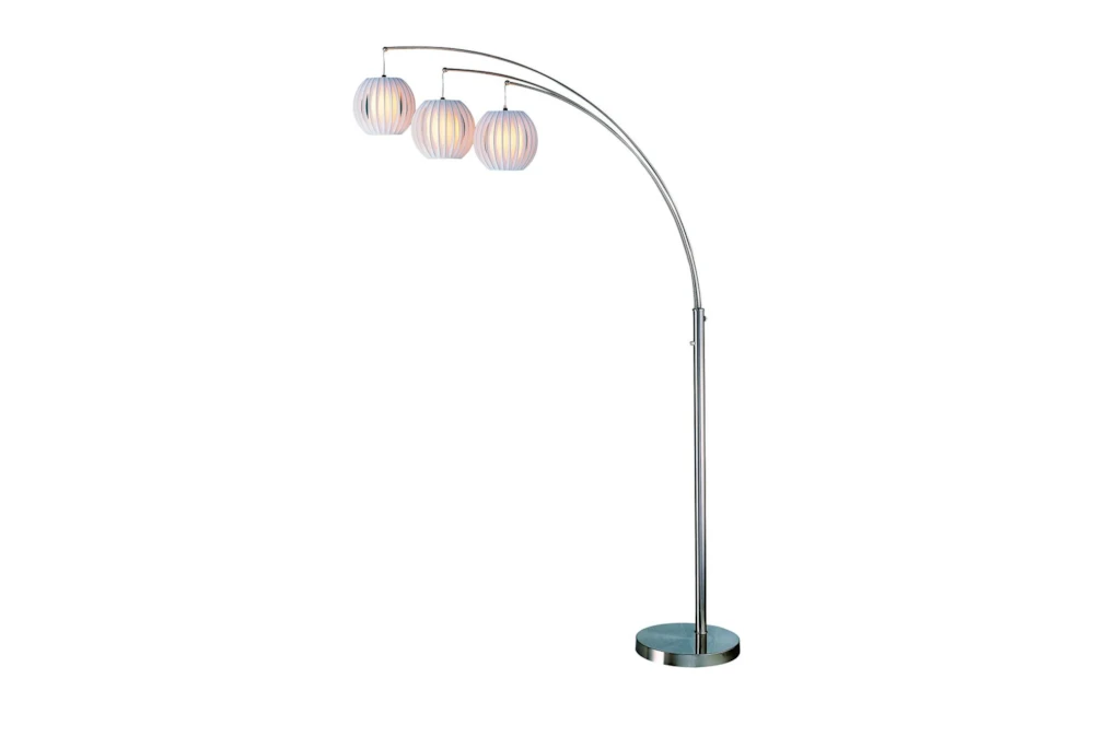 91 Inch 3-Lite Arc Lamp White Shade