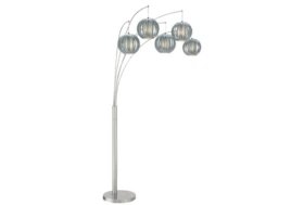 90 Inch 5-Lite Arch Lamp With Grey Shade