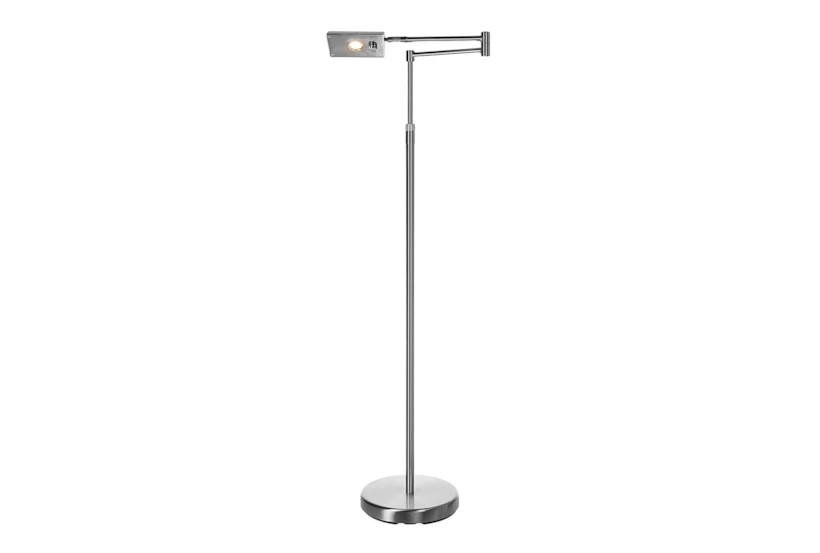 55 Inch Brushed Nickel Swing Arm Floor Lamp - 360
