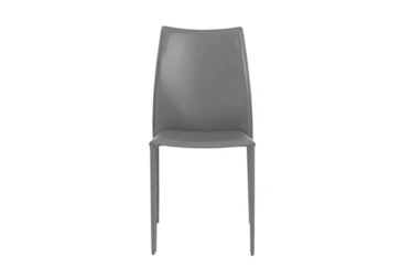 Wesson Grey Faux Leather Stacking Side Chair - Set Of 2