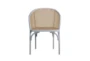 White And Natural Cane Barrel Back Arm Chair - Signature