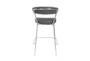 Grey Faux Leather And Chrome Curved Back 26 Inch Counter Stool-Set Of 2 - Detail