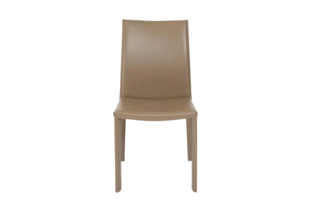 Parson Taupe Faux Leather Upholstered Side Chair-Set Of 2