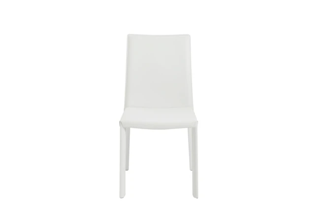 Parson White Faux Leather Upholstered, White Leather Parson Chairs