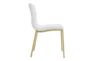 White Faux Leather And Matte Brushed Gold Side Chair Set Of 2 - Detail