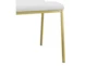 White Faux Leather And Matte Brushed Gold Side Chair Set Of 2 - Detail