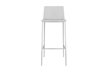 Rhea Clear Acrylic 30 Inch Bar Stool With Brushed Nickel Legs - Set Of 2