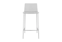 Rhea Clear Acrylic 26 Inch Counter Stool With Brushed Nickel Legs - Set Of 2