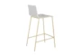 Rhea Clear Acrylic 26 Inch Counter Stool With Matte Brushed Gold Legs - Set Of 2 - Detail