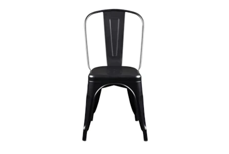 Wates Matte Black Stacking Metal Café Chair - Set Of 4