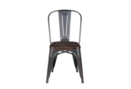 Weisman Antique Black And Walnut Stacking Side Chair - Set Of 4