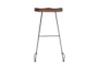 Zanca Walnut And Black 27 Inch Counter Stool - Set Of 2 - Detail