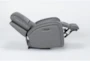 Trousdale Grey Leather Power Recliner With Power Headrest & Usb - Recline