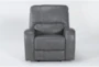 Trousdale Grey Leather Power Recliner With Power Headrest & Usb - Signature